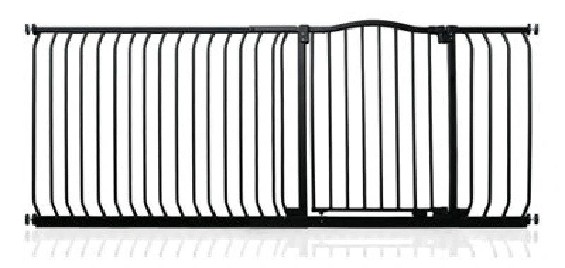 Image of Safetots Curved Top Safety Gate, 189Cm - 198Cm, Matt Black, Pressure Fit Stair Gate