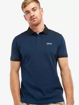 image of Barbour International Milton Tipped Polo Shirt - Blue Size L, Men