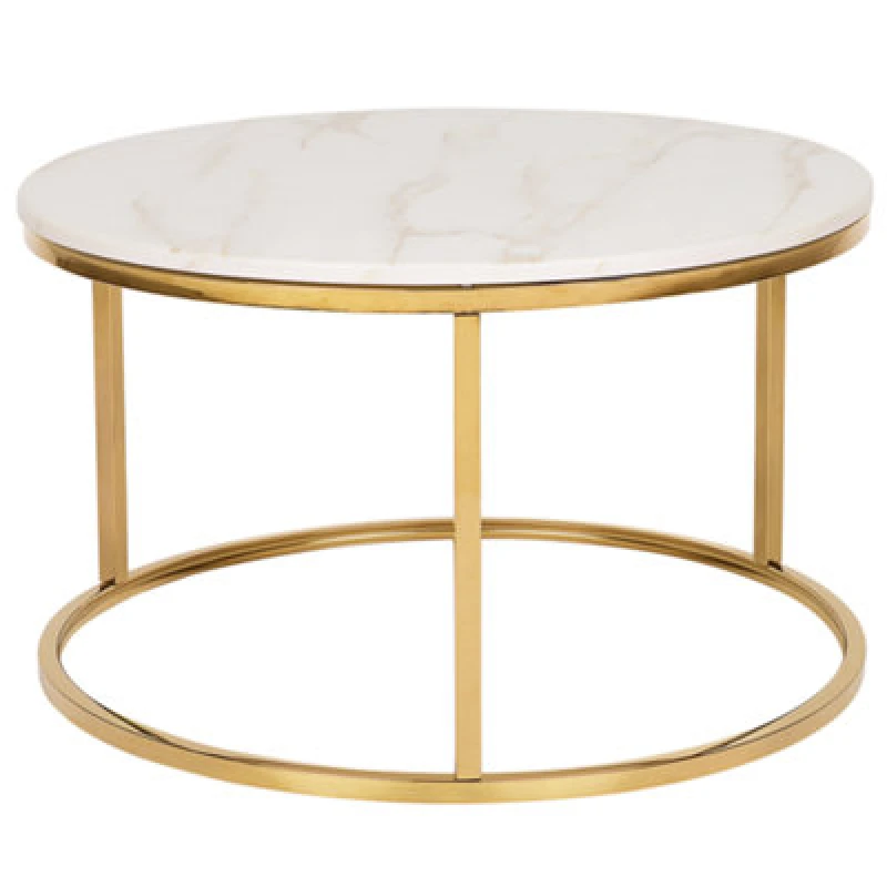 Image of Beliani Coffee Table Coral Marble/ Gold