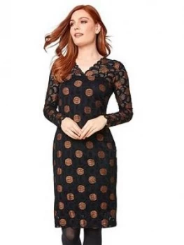 Image of Joe Browns Sparkle Lace Dress, Black, Size 18, Women