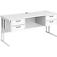 image of Dams International Desk MC616P22WHWH 1,600 x 600 x 725 x 800 - 990 mm