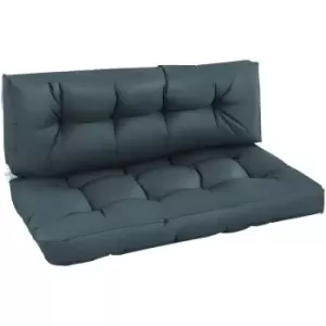 Image of Outsunny - 2Pcs Tufted Pallet Cushions Seat Pad Back Cushion Indoor Outdoor - Dark Grey