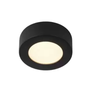 image of Lucide brice-led - Flush Ceiling Light Bathroom - Ø11,7cm - LED Dim. - 1x8W 3000K - IP44 - Black