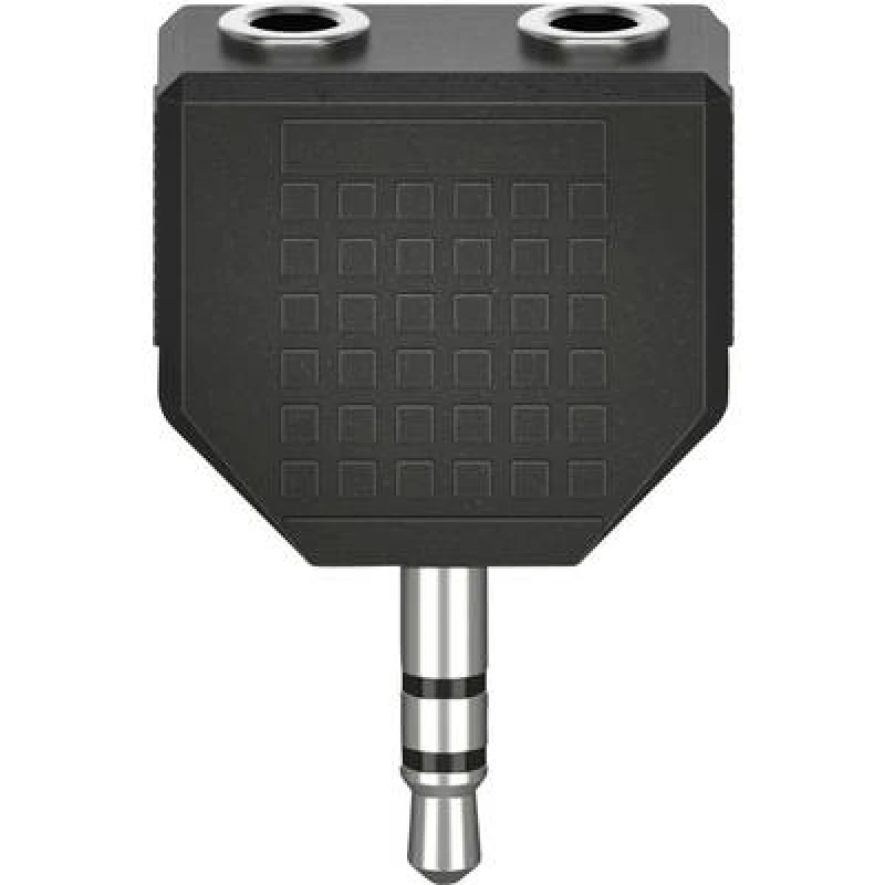 Image of Hama Hama 00205191 Jack Audio/phono Adapter [2x Jack socket 3.5mm - 1x Jack plug 3.5 mm] Black 00205191