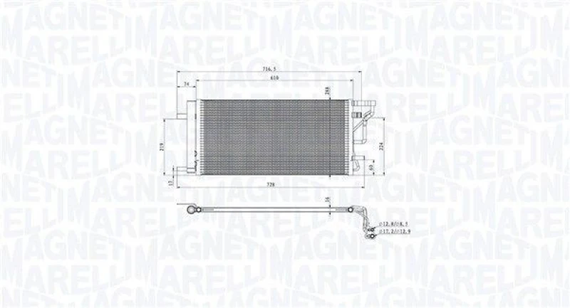 Image of MAGNETI MARELLI Air conditioning condenser MAGNETI MARELLI 350203105200