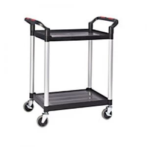 Image of GPC Shelf Trolley with 2 Shelves Black Lifting Capacity Per Shelf: 75kg 460mm x 940mm x 750mm