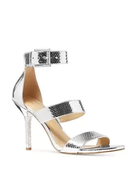 image of Michael Kors Womens Amal Ankle Strap Studded Sandals