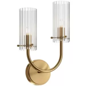 Image of Maytoni Arco Neoclassic Wall Lamp Brass, Glass Shade