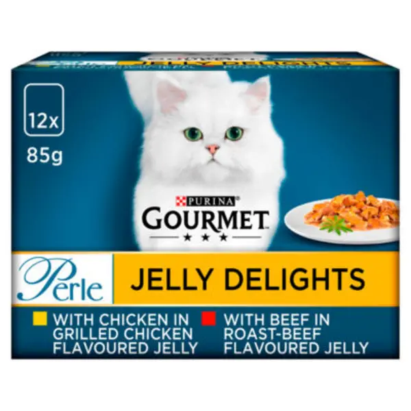 Purina Gourmet Perle Jelly Delight Meat Selection Cat Food 12 x 85g