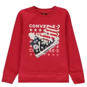 image of Converse Am Crew Sweater - Red