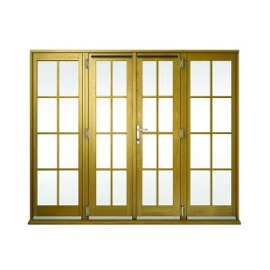 Image of Wickes Albery Georgian Bar Solid Oak Laminate French Door 10ft with 2 Side Lite 600mm