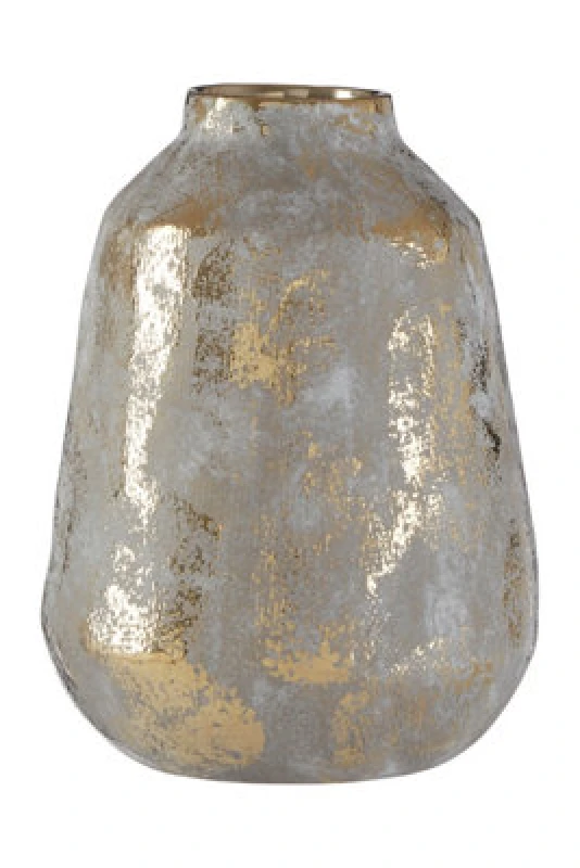 Image of Premier Housewares Orvena Grey and Gold Ceramic Vase Grey