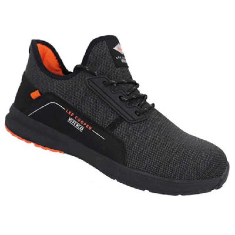 Image of Lee Cooper Workwear Lee Cooper Workwear Men Knitted Look SB SRA Lightweight Safety Trainers in Black Size: 9 Black 9 Male 5050217314587