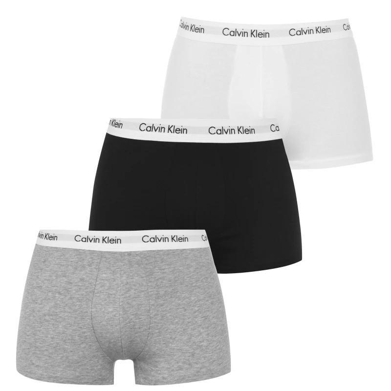 Image of Calvin Klein 3 Pack Cotton Stretch Boxer Briefs - Black - White - M