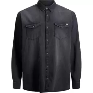 Image of Jack and Jones Denim Shirt Plus Size - Black