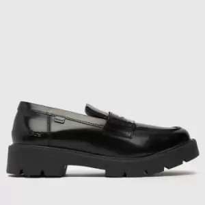 image of Kickers Black Kori Loafer Hi Shine Flat Shoes