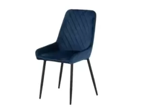 Image of Seconique Avery Set of 2 Blue Velvet Dining Chairs