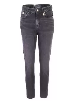 image of Holland Cooper Womens High Rise Slim Jean In Washed Black