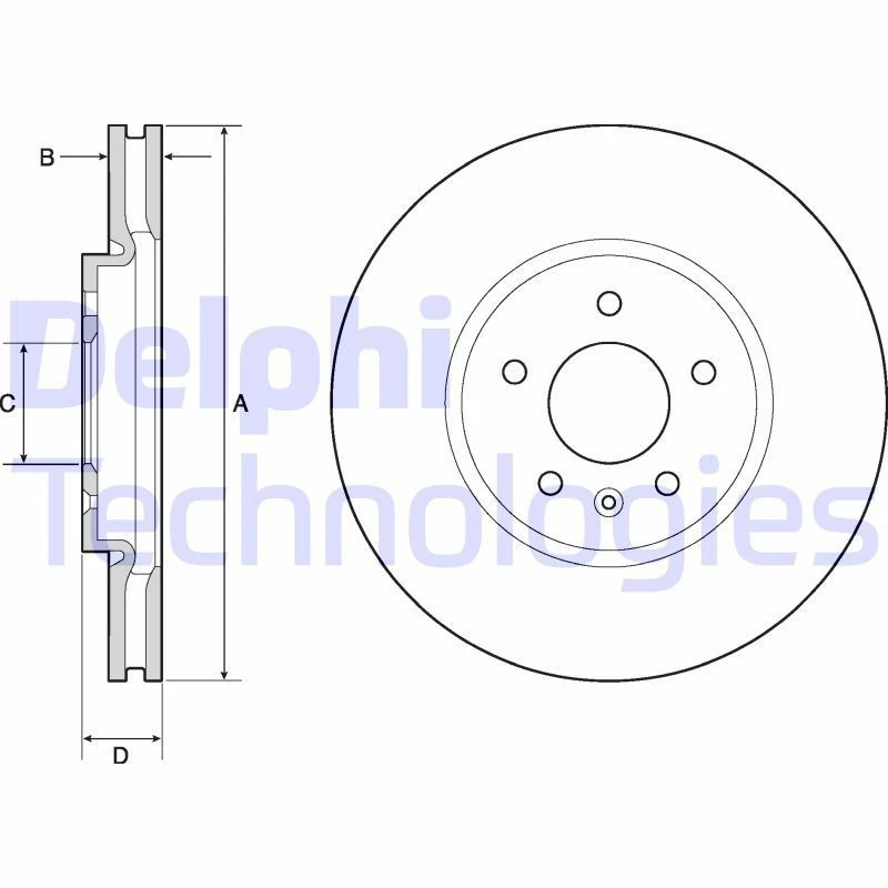 Image of DELPHI Brake disc DELPHI BG4672C