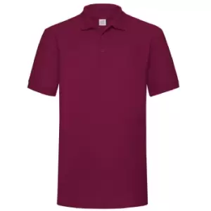 Image of Fruit Of The Loom Mens 65/35 Heavyweight Pique Short Sleeve Polo Shirt (2XL) (Burgundy)