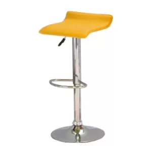 Image of Heartlands Furniture Orange and Chrome Bar Stool Pair Adjustable Height