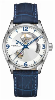 Image of Hamilton Jazzmaster Automatic Open Heart Blue Leather Watch