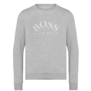 Image of BOSS Junior Boys Large Logo Crew Neck Sweatshirt - Grey
