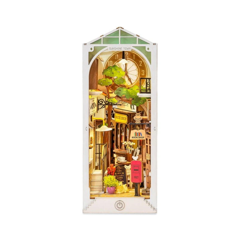 Image of Rolife Sunshine Town 3D Wooden DIY Miniature House Book Nook