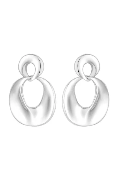 Image of Recycled Sterling Silver Plated Molten Earrings - Gift Pouch