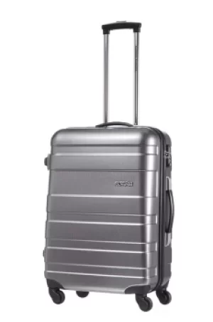 Image of American Tourister Pasadena Spinner 67cm 4 Wheel Check Black/Silver Suitcase