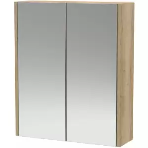 Hudson Reed Juno Mirrored Bathroom Cabinet (50/50) 600mm Wide - Autumn Oak