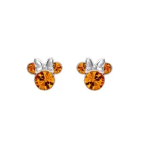 Image of Disney Minnie Mouse Orange November Birthstone sterling silver Crystal Earrings E905162RNOVL