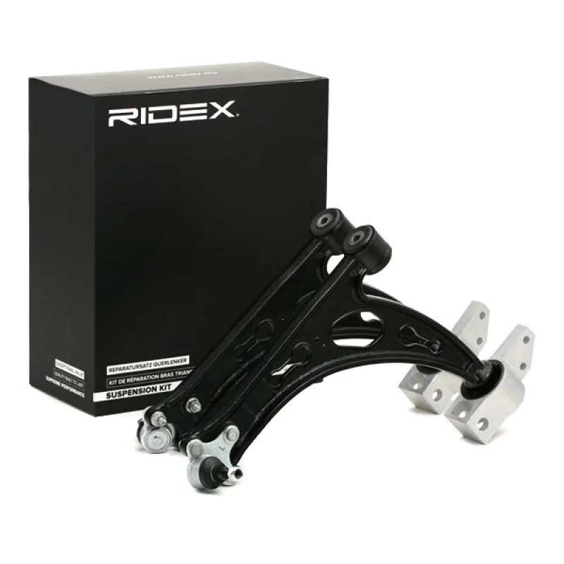Image of RIDEX 772S0569 Control arm repair kit with ball joint, Front Axle Left, Control Arm Grey Cast Iron Suspension Kit (772)