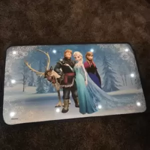 image of 70 x 40cm Official Disney Frozen Anna & Elsa, Kristoff & Sven Musical Pressure Sensor LED Door Mat