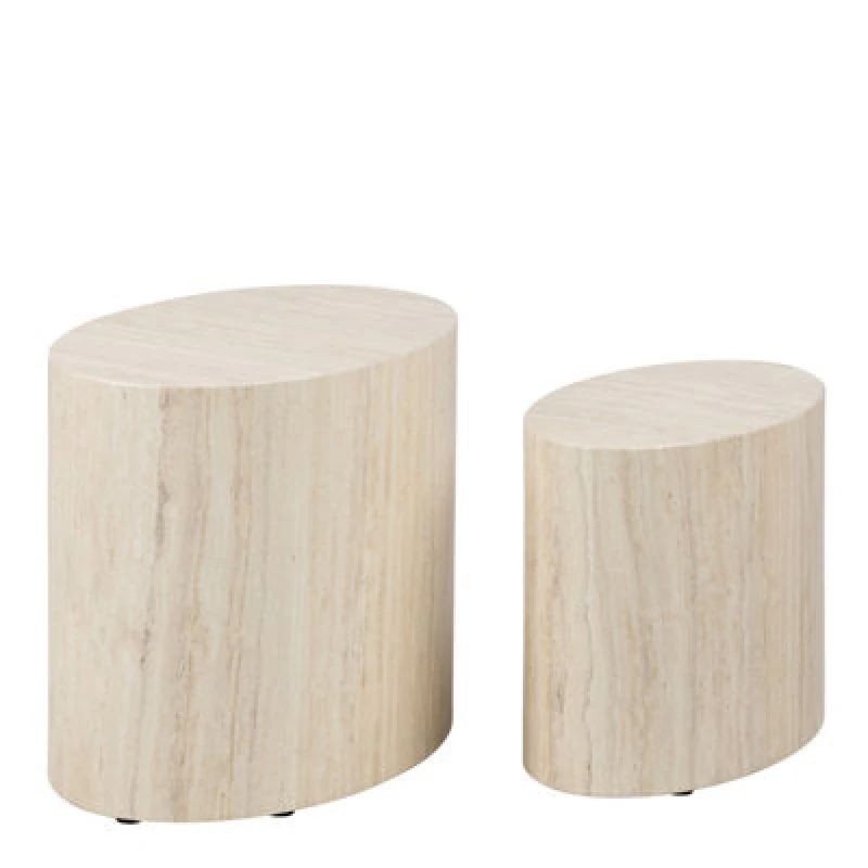 Image of Furniture To Go Mice Oval Coffee Table Set In Light Oak