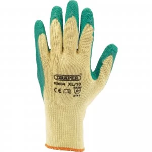 Image of Draper Heavy Duty Latex Coated Work Gloves Green L