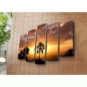 Image of 5NATPAT-33 Multicolor Decorative Canvas Painting (5 Pieces)