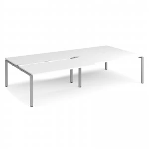 Image of Adapt II Sliding top Double Back to Back Desk s 3200mm x 1600mm - silve