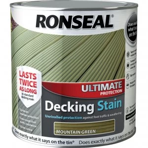 image of Ronseal Ultimate Protection Decking Stain Mountain Green 2.5l