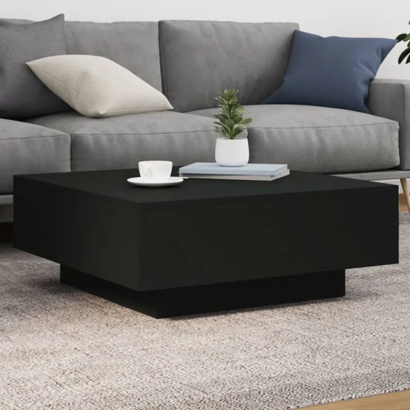 Image of VIDAXL Coffee Table with LED Lights Black 80x80x31cm Vidaxl 8721012251731