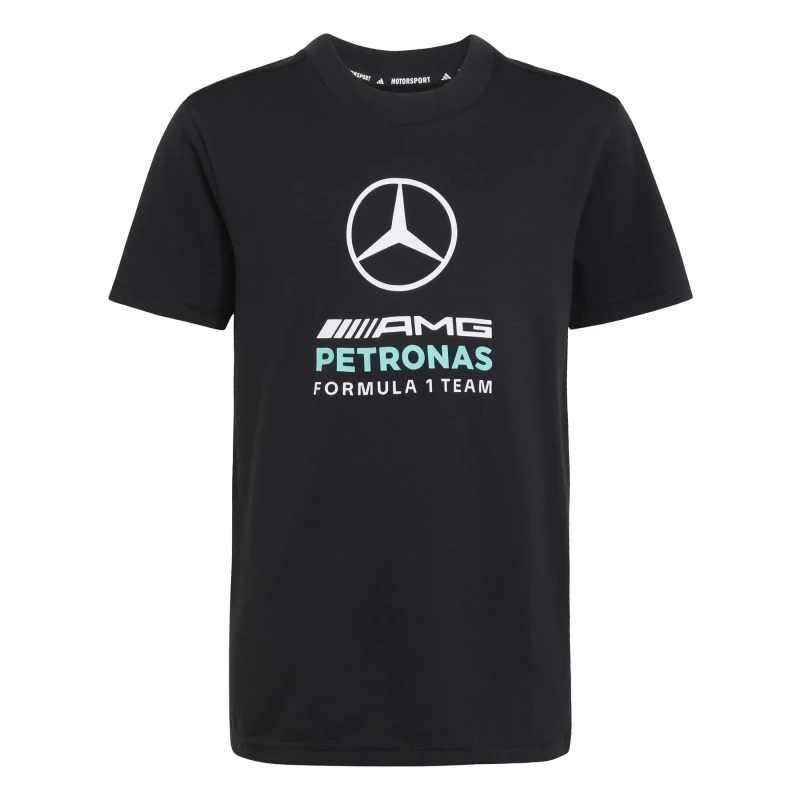 Image of Adidas Mercedes AMG Kids Graphic T-Shirt Petronas Formula One Team DNA Noir Unisex 15/16 ans