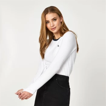 image of Jack Wills Trinkey Long Sleeve Ringer T-Shirt - White