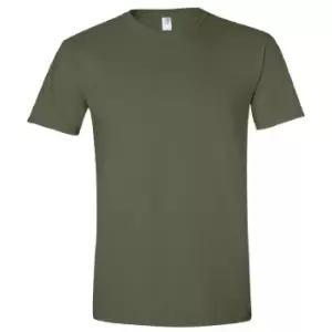 image of Gildan Mens Short Sleeve Soft-Style T-Shirt (XL) (Military Green)