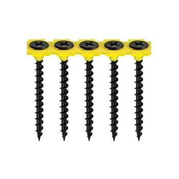 Image of 3.5 x 32mm Collated Drywall Screws Coarse Thread Black Qty 1000 - Timco