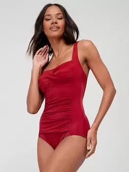 DORINA Recycled Micro Corsica Shaping Swimsuit - Red, Size 10, Women