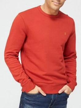 image of Farah Tim Crew Neck Jumper - Rust