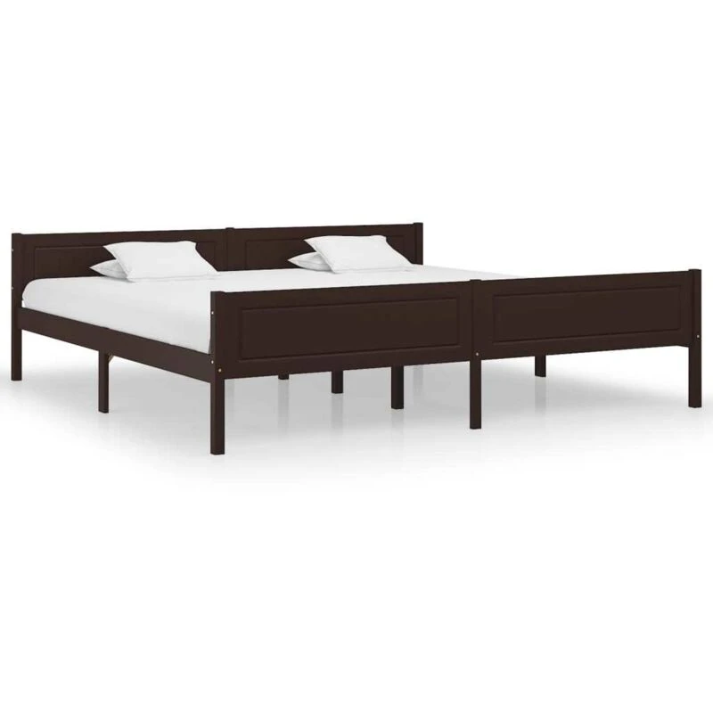 Image of VIDAXL Bed Frame without Mattress Solid Pinewood Dark Brown 200x200cm Vidaxl 8720286364345