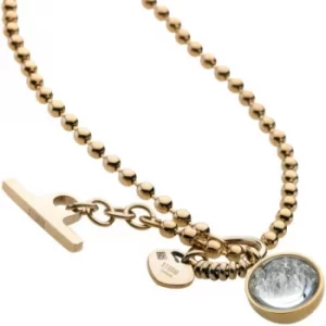 image of Ladies STORM PVD Gold plated Crysta Ball Necklace