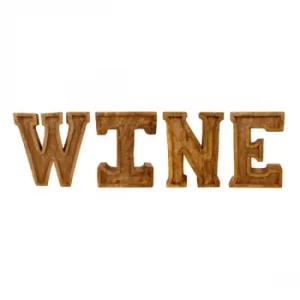 image of Hand Carved Wooden Embossed Letters Wine