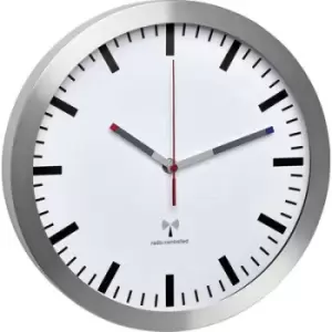 image of TFA Dostmann 60.3528.02 Radio Wall clock 300 mm x 45mm Aluminium Noiseless movement